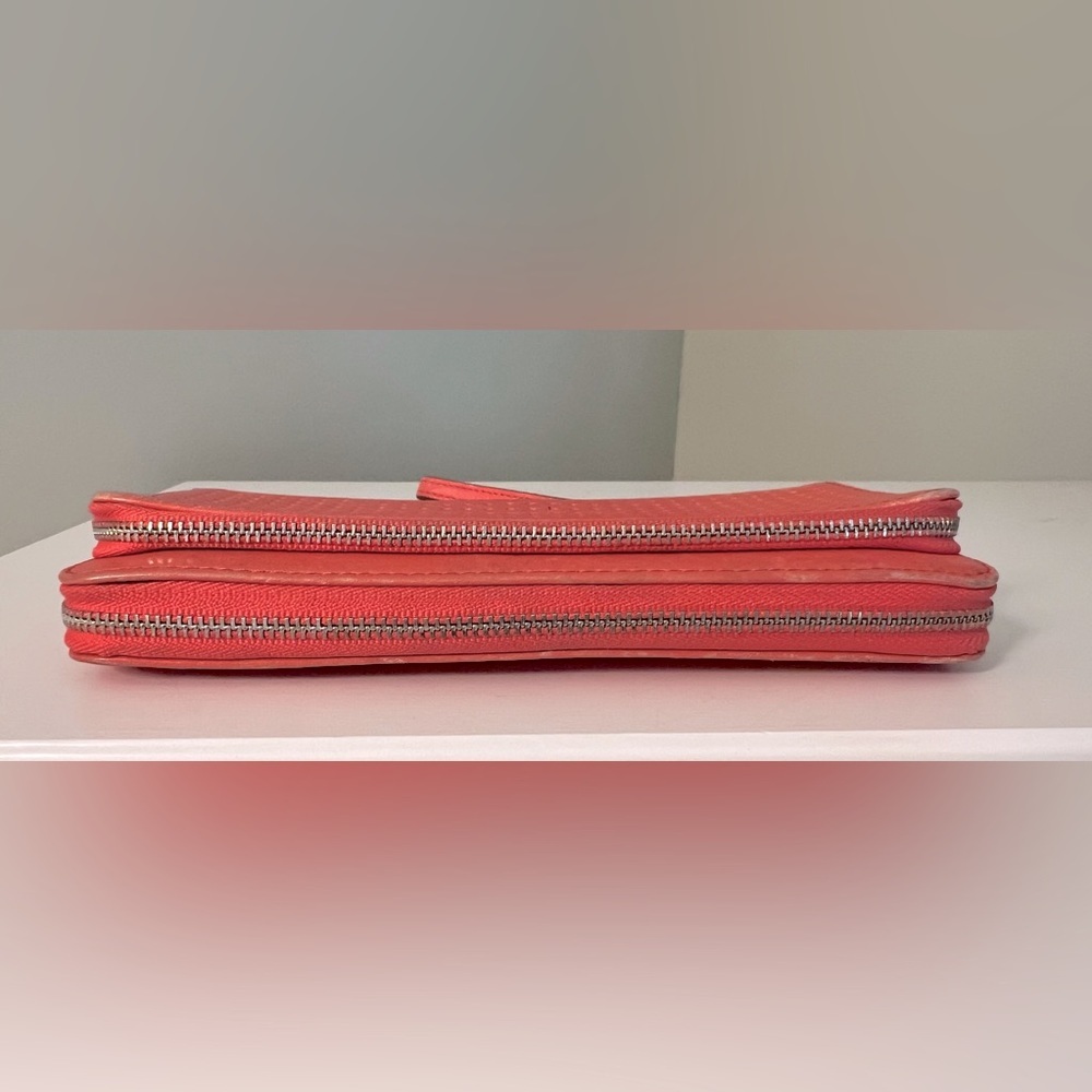 Coach Perforated Coral Zip Wristlet Wallet - Picture 6 of 10